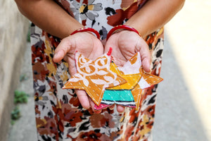 WS Kantha Christmas Ornament | Star - Asha Project Kantha - Saree - Handmade
