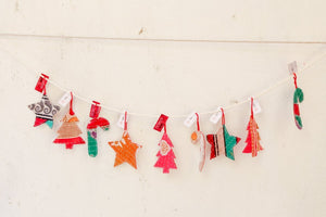 WS Kantha Christmas Ornaments | Candy Cane - Asha Project Kantha - Saree - Handmade