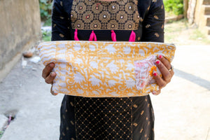 WS Kantha Cosmetic Bag | Extra Large - Asha Project Kantha - Saree - Handmade