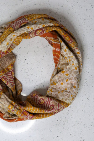 WS Kantha Infinity Scarf - Asha Project Kantha - Saree - Handmade