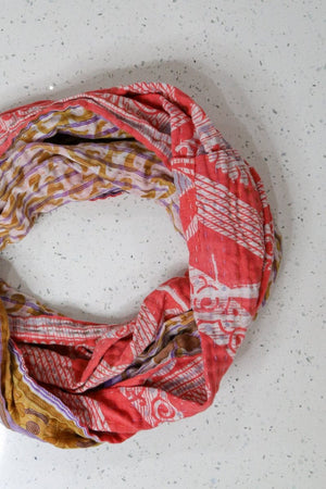 WS Kantha Infinity Scarf - Asha Project Kantha - Saree - Handmade