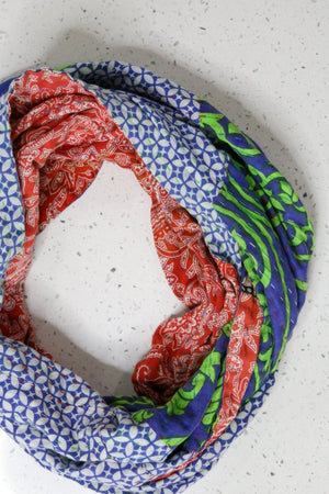 WS Kantha Infinity Scarf - Asha Project Kantha - Saree - Handmade