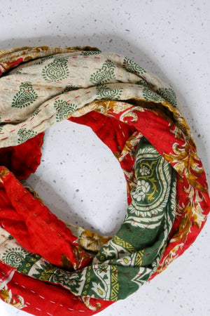 WS Kantha Infinity Scarf - Asha Project Kantha - Saree - Handmade