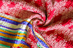 WS Kantha Kitchen Towel | Christmas - Asha Project Kantha - Saree - Handmade