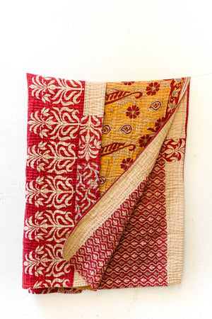 WS Kantha Throw Blanket | Christmas - Asha Project Kantha - Saree - Handmade