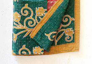 WS Mini Kantha Throw Blanket | Christmas - Asha Project Kantha - Saree - Handmade
