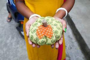 WS Saree Pumpkin | Large - Asha Project Kantha - Saree - Handmade