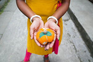 WS Saree Pumpkin | Small - Asha Project Kantha - Saree - Handmade