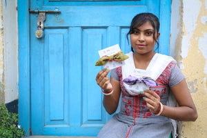 WS Saree Scrunchie with Bow - Asha Project Kantha - Saree - Handmade