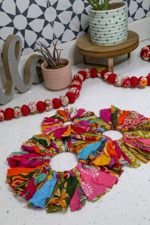 WS Saree Sunburst Set - Asha Project Kantha - Saree - Handmade
