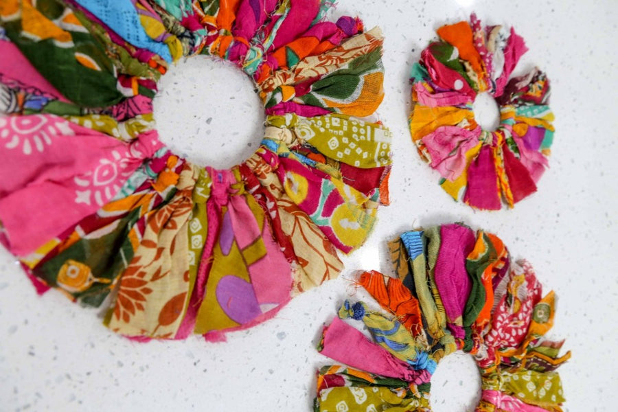 WS Saree Sunburst Set - Asha Project Kantha - Saree - Handmade