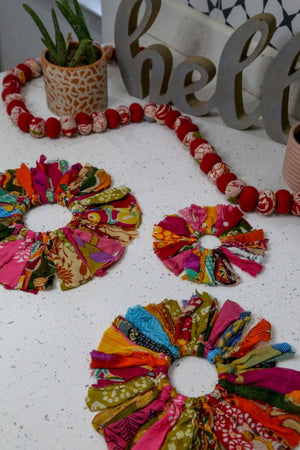 WS Saree Sunburst Set - Asha Project Kantha - Saree - Handmade