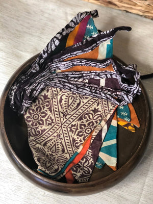 WS Saree Triangle Banner - Asha Project Kantha - Saree - Handmade