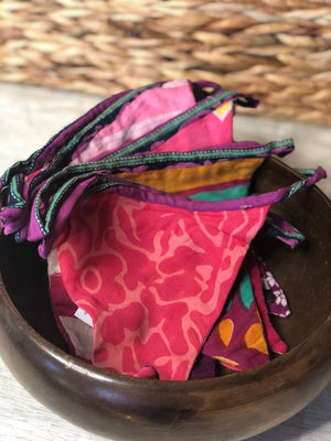 WS Saree Triangle Banner - Asha Project Kantha - Saree - Handmade