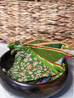 WS Saree Triangle Banner | Christmas - Asha Project Kantha - Saree - Handmade