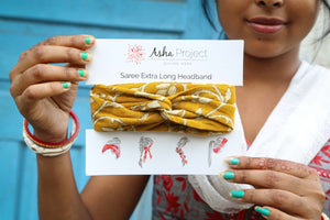 WS Saree XL Headband - Asha Project Kantha - Saree - Handmade